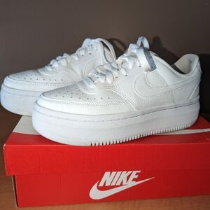 Nike Court Vision Alta white leather sneakers,size 6.5
